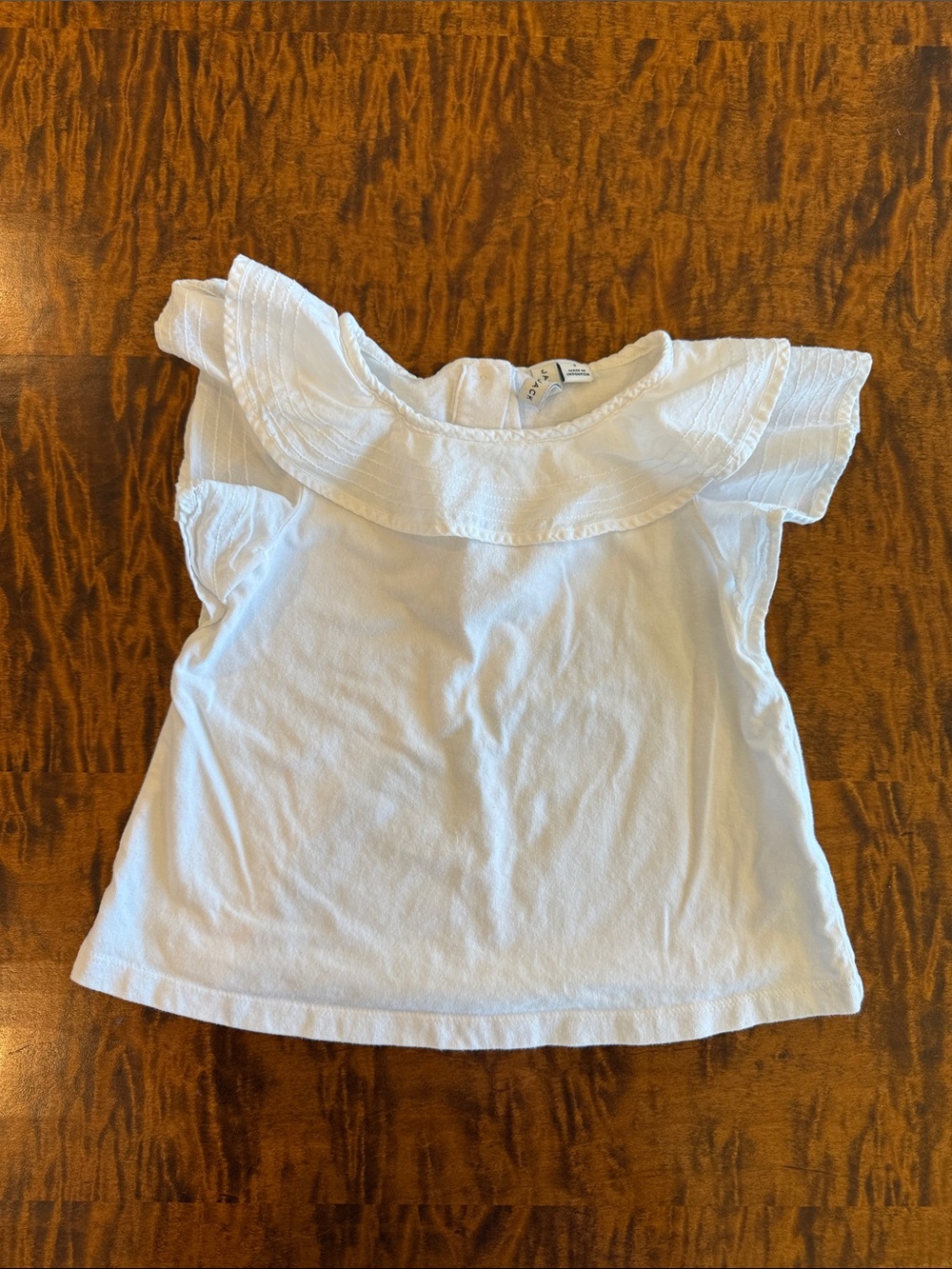 Janie and Jack White Ruffle-Trim Flutter Sleeve Top
